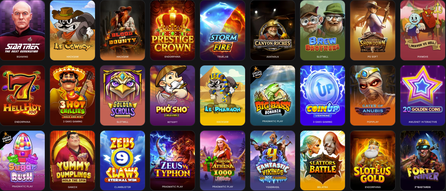 Каталог слотов 1win